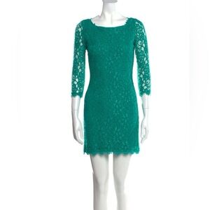 Elegant Teal Lace Dress